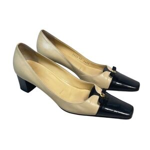 St John Collection Black‎ Toe Heels Leather Pumps 37 7 Italy Made Shoes